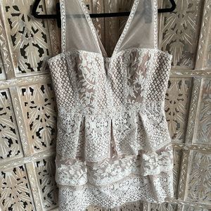 NWT BCBGMaxAzria White Embroidered Mini Dress
